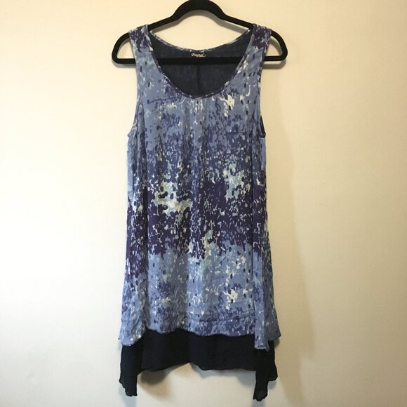 Papa Vancouver Womens Flowy Bi-layer Sleeveless Rayon Boho Dress - M - Picture 3 of 15